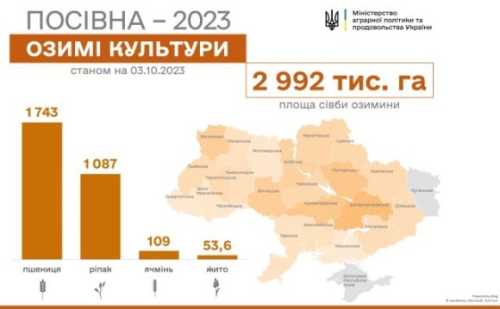 Аграрії засіяли озимими культурами вже майже 3 млн га - INFBusiness