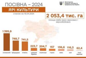 Весняна посівна-2024: засіяли вже понад 2 млн га ярих зернових і зернобобових
