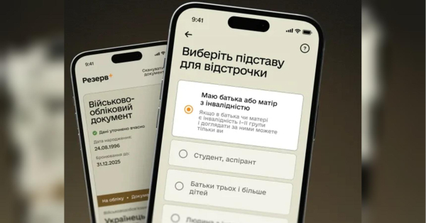 Міністерство оборони України продовжує розширювати перелік відстрочок від мобілізації, які можна оформити онлайн у застосунку Резерв+. Про це повідомили у відомстві. Ще одна категорія військовозобов'язаних отримала можливість оформити відстрочку через «Резерв+» - INFBusiness