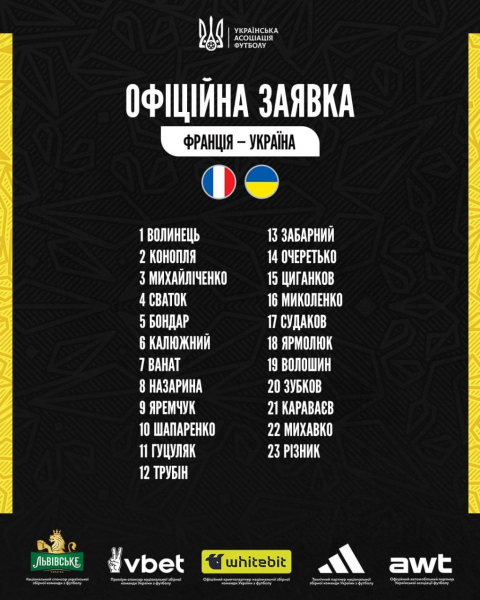 Ребров не включив двох лідерів до заявки збірної України на матч з Францією - INFBusiness