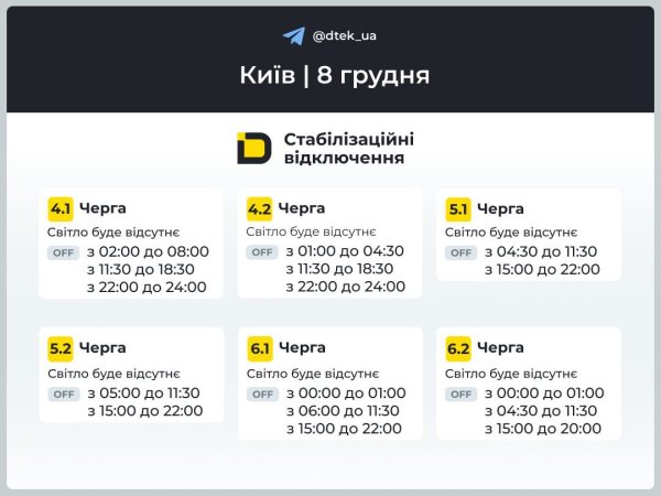 До 16 годин без світла: енергетики оприлюднили графіки відключень на цілий день - INFBusiness