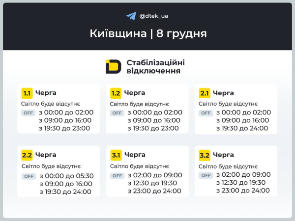 До 16 годин без світла: енергетики оприлюднили графіки відключень на цілий день - INFBusiness