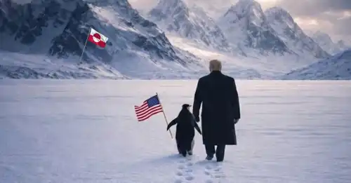 Білий дім опублікував ШІ-фото Трампа з пінгвіном біля Гренландії, де ці пернаті не мешкають - INFBusiness