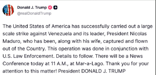 Лідер Венесуели Мадуро разом з дружиною був схоплений і вивезений з країни, - Трамп - INFBusiness