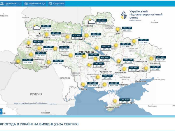 Останній акорд літа: прогноз погоди на 24 — 30 серпня - INFBusiness